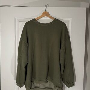 Aerie Men's Crewneck Sweater in Olive